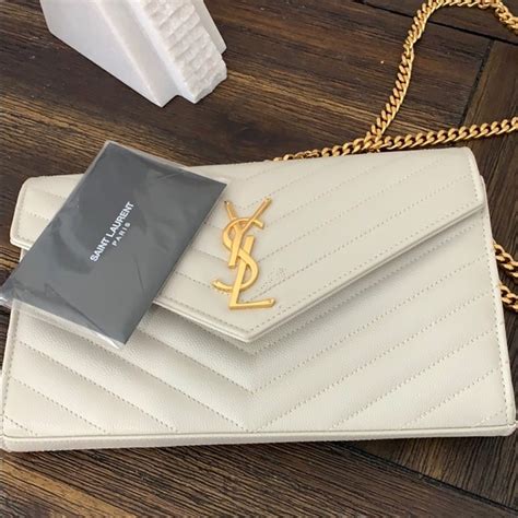 ysl taske white and gold|Saint Laurent Bags .